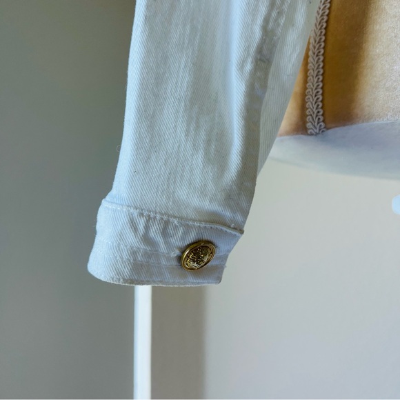 Rare! Versus Versace White Denim Jacket with Gold Lion Buttons, Sz 44 NWOT - Picture 8 of 16